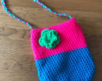 Girls handbag - super cute girls handbag - toddler handbag - handmade girls bag - childrens  bag - handmade crochet bag - girls flower bag