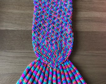 Rainbow mermaid baby snuggle sack and headband set. 0-3 months.