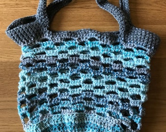 Reusable crocheted market bag/ shopping bag/ market tote/ crochet tote bag/ eco-bag