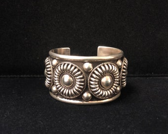 Thomas Charlie, Navajo, Sterling Silver Cuff Bracelet