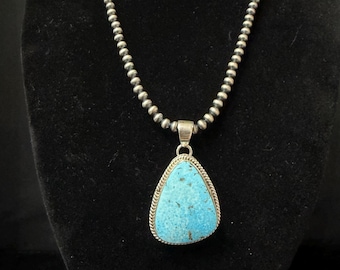 LP, Navajo, Turquoise Pendant in Sterling Silver