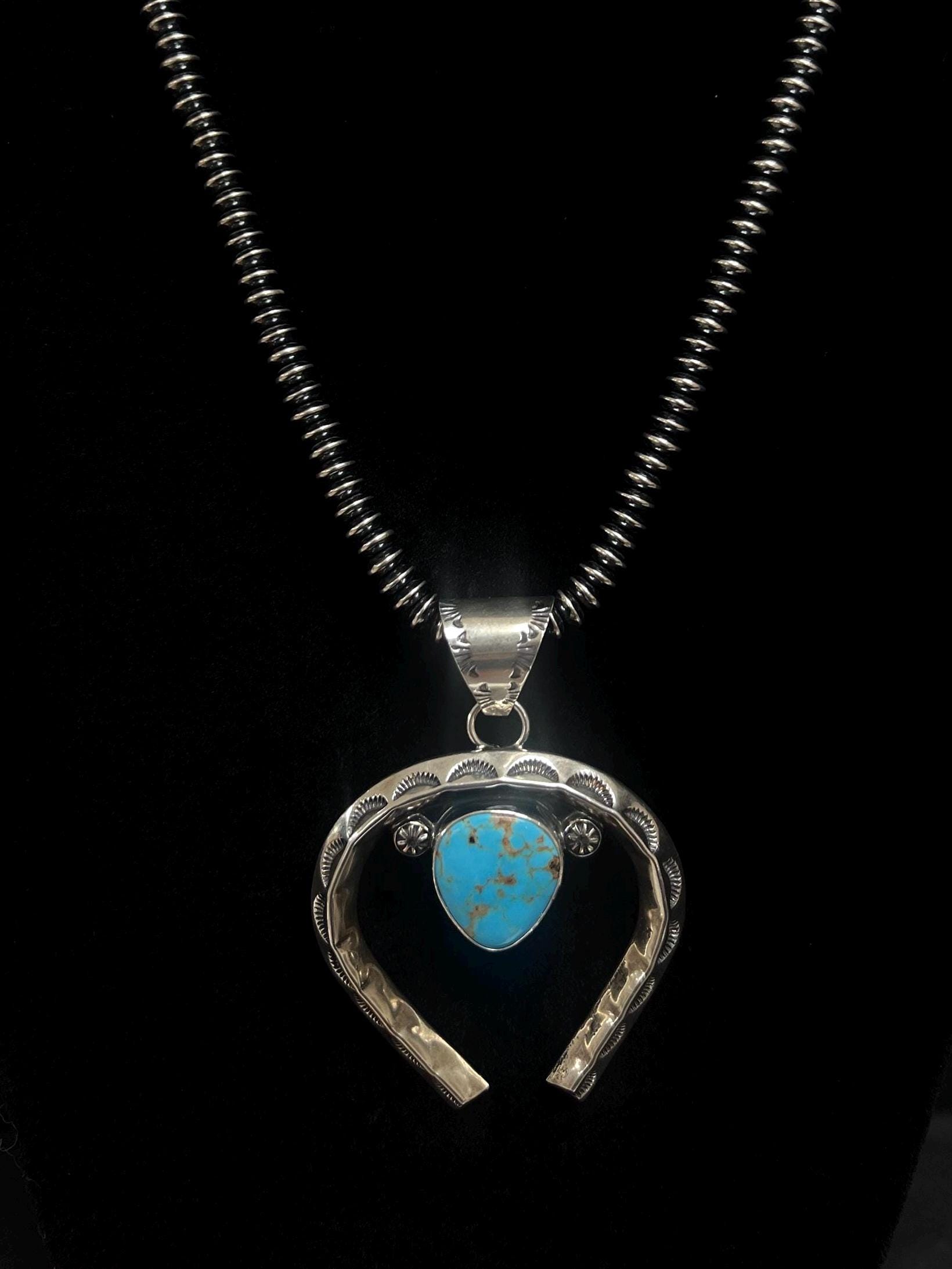 I Heart Turquoise! Vintage Native American Navajo Donny Skeet Sterling Silver Necklace I Heart Turquoise! Vintage Native American Navajo Donny Skeet Sterling Silver Necklace