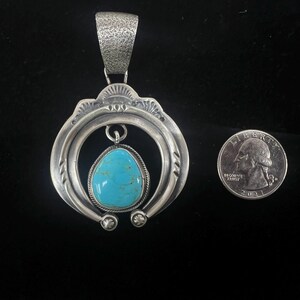 Navajo, Naja Pendant with Turquoise in Sterling Silver
