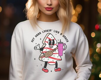 Hier zie je eruit als een tussendoortje * Kerstboomtaartshirt * Kerstsweater * Vakantietrui * Grappige kerst