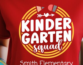 Kindergarten Squad Shirt * Personalized Kindergarten Teacher Shirt * Pencil * Students & Teachers Shirts * Personalized Kindergarten Shirt