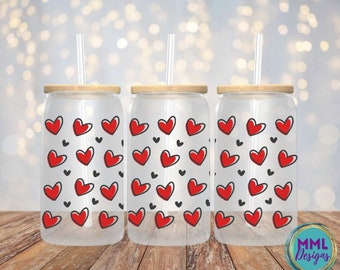 Valentijnsdag Hart Glazen Beker * Hartjes Glas * Bamboe Deksel en Glazen Rietje * Bierblikje Glazen Beker * Ijskoffie Glazen Bekers * Geschenken