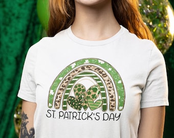Shamrock Leopard Rainbow St Patrick's Day T-Shirt * Cute St Paddys Tee * St. Patty Shirt * Unisex & Youth Shirt