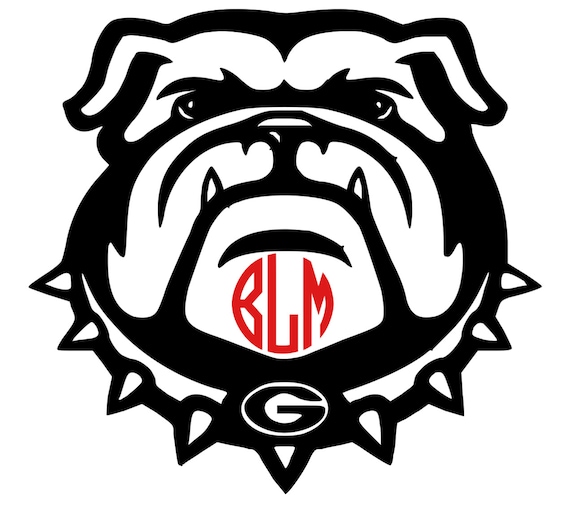 Download Georgia Bulldogs Monogram Logo Vinyl Decal Car Truck Suv Etsy