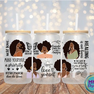 Black Women Daily Affirmations * Inspirational Glass * 16oz Libbey Glass * Black Girl Magic * Black Women * Positive Affirmations * Gift