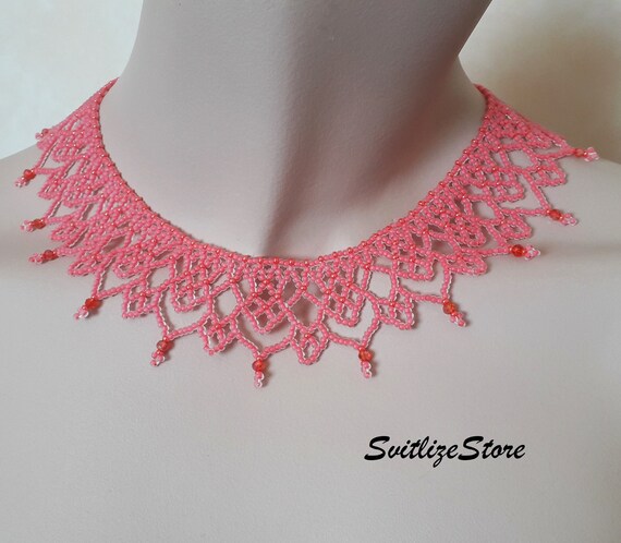 Beaded store lace necklace