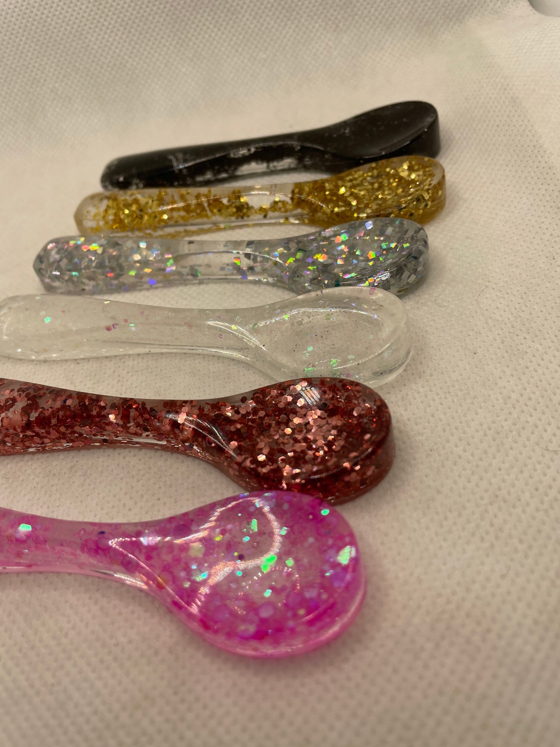 Set of 10 Novelty Resin Glitter Spoons for With Bath Scrubs Etsy