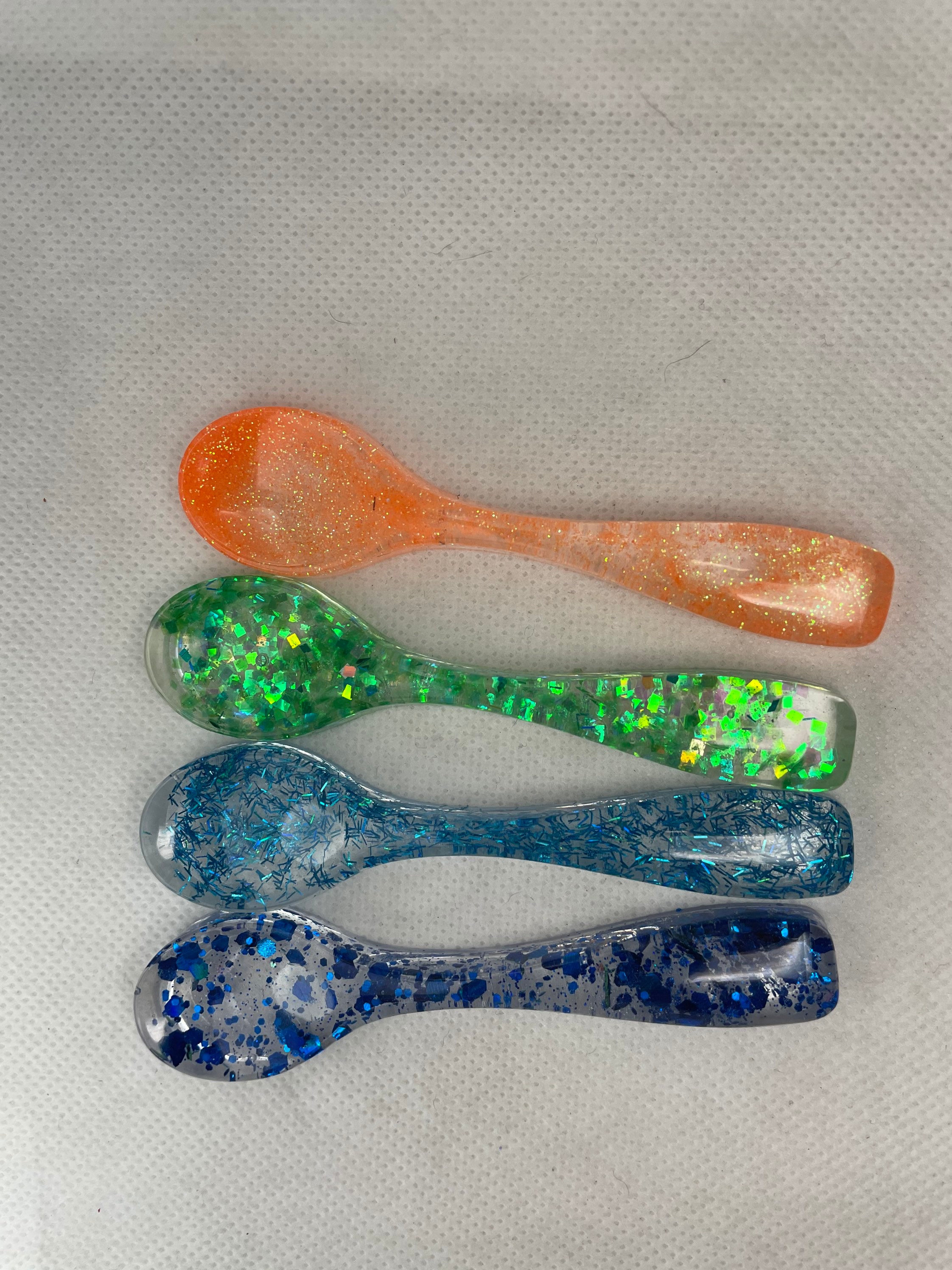 Set of 10 Novelty Resin Glitter Spoons for with Bath Scrubs Etsy