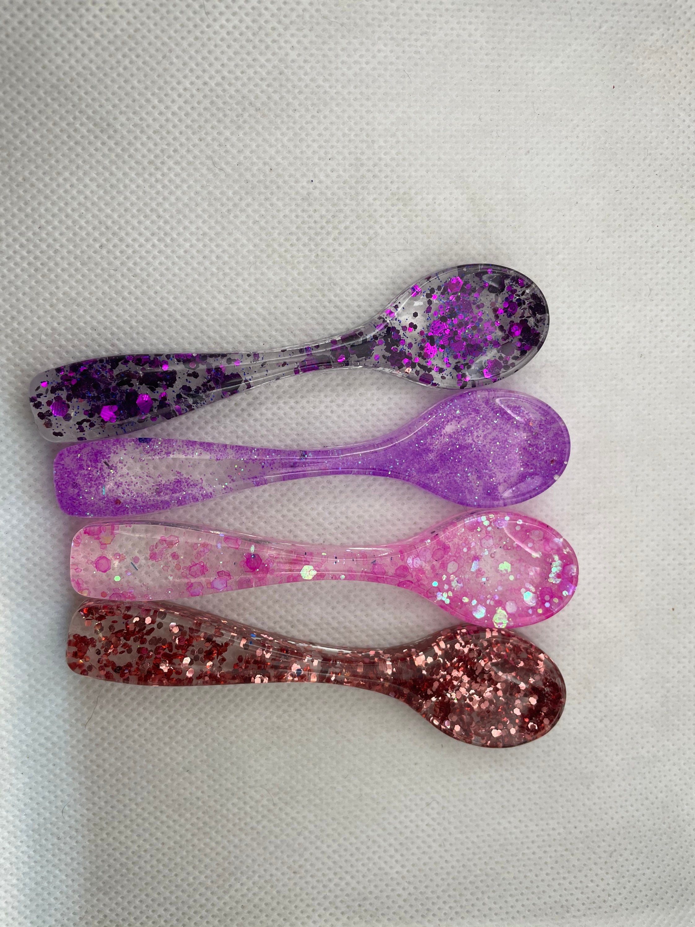 Set of 10 Novelty Resin Glitter Spoons for with Bath Scrubs Etsy