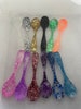 Set of 10- Novelty Resin Glitter Spoons for with Bath Scrubs, Salts, Cream or Party Supplies 