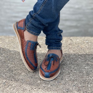 Huarache Artesanal Para Hombre. Zapato Mexicano de Piel. Mocasines para Hombre. Huarache Fashion Mexicano. Zapatos Tipicos de Mexico.