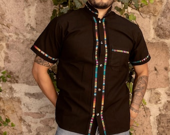 Camicia tradizionale messicana da uomo. Guayabera per uomini. Camicia formale con bottoni. Camicia con colletto. Stile tradizionale. Regalo per la festa del papà. Regali per lui