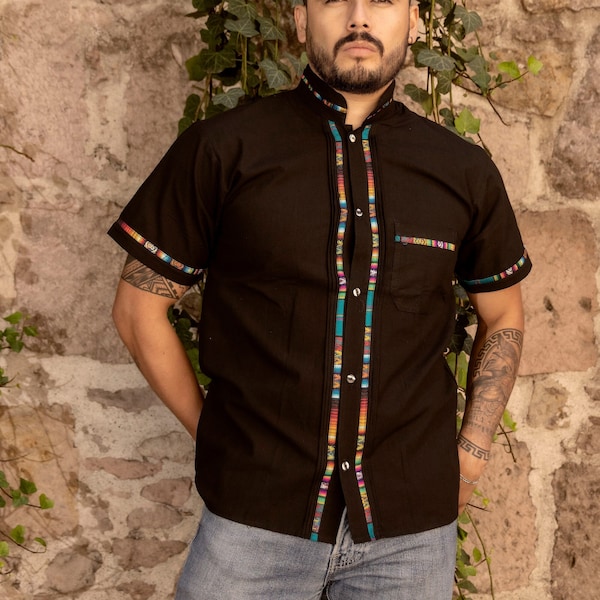 Mens Mexican Traditional Shirt. Guayabera for Men. Formal Button Up Shirt. Collared Shirt. Traditional Style.Father's Day Gift.Gifts for Him