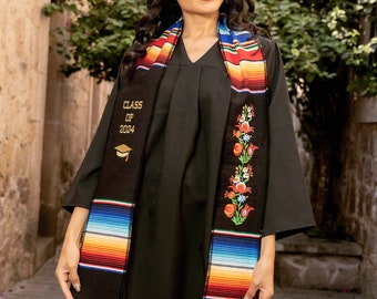 Estola Mexicana para Graduación 2023. Estola Mexicano de Sarape. Estola Multicolor Hecho en Mexico. Graduación Mexicana. Estola de Mexico.