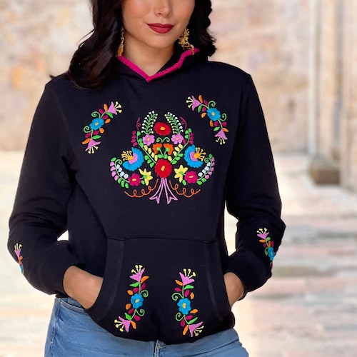 Artisanal Mexican Sweatshirt 100% Acrylan Blue 602559 main image 1