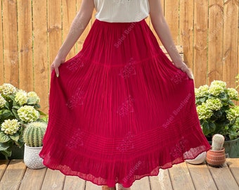 Mexican Maxi Skirt. Mexican Colorful Skirt. Traditional Long Skirt. Ruffle Skirt. Fashion Skirt. Bohemian Skirt. Made in Mexico.