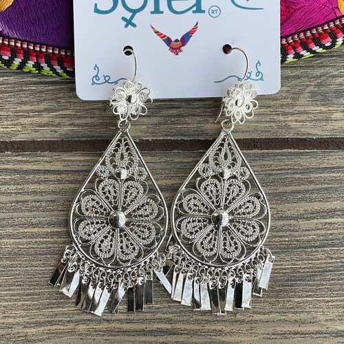 Mexican Filigree Earrings. Mexican Traditional Earrings. Frida Etsy