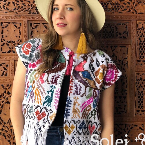 Mexican Embroidered Vest. Mexican Traditional Torera. Floral Etsy