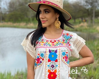 Top Floral Shirt Mexican Top Embroidered Top Embroidered Shirt Womens Shirt Handmade Shirt Mexican Shirt