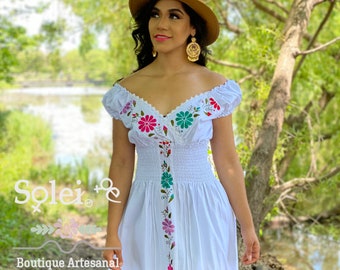 white mexican style dress