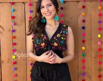 Mexican Floral Embroidered Romper. Hand Embroidered Mexican Jumpsuit. Mexican Short Romper. Floral Romper. Mexican Typical Clothing.