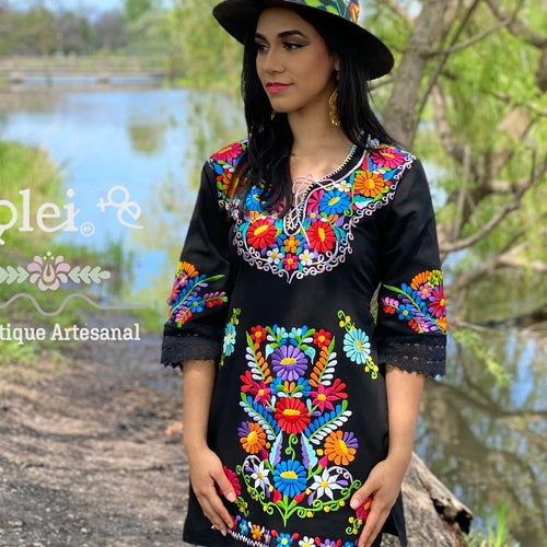 Mexican Sunflower Embroidered Dress. Size S 3X. Traditional - Etsy