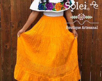 Jupe Maxi mexicaine. Jupe colorée mexicaine. Jupe longue traditionnelle. Jupe à volants. Jupe de mode. Jupe Boho. Fabriqué au Mexique.