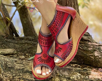 mexican wedge sandals