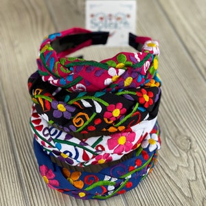 Mexican Embroidered Headband. Artisanal Braided Headband  . Mexican Floral Embroidered HeadBand. Mexican Colorful HeadBand.