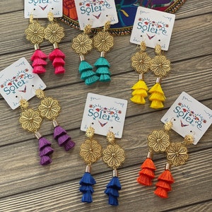 Aretes Mexicanos de Filigrana. Aretes Florales. Aretes Artesanales. Aretes Tradicionales. Aretes Filigrana Floral. Aretes De Chapa de Oro.