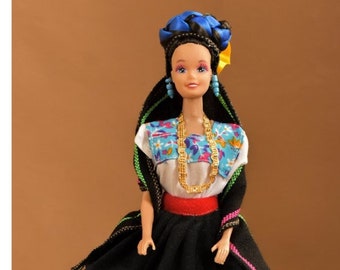 Traditional Mexican Dolls. Mexican Barbie Doll. Handmade Typical Dolls. Home Decor. Birthday Gift. Gift for Her. Vintage Ethnic Style.