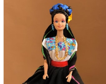 Traditional Mexican Dolls. Mexican Barbie Doll. Handmade Typical Dolls. Home Decor. Birthday Gift. Gift for Her. Vintage Ethnic Style.