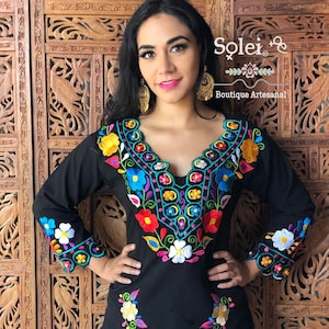 Mexican Floral Embroidered Blouse. Size S 3X. Colorful Floral Mexican ...