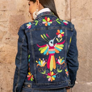 Mexican Floral Embroidered Jeans Jacket. Mexican Artisanal Denim Jacket. Boho Hippie Style Jacket. Mexican Jacket. Latina Style. Casual Wear