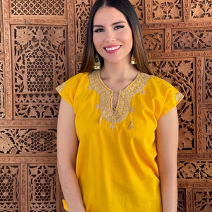 Blusa Mexicana Bordado a Mano. Blusa Colorida Mexicano. Hecho a mano. Frida Kahlo. Boho-hippie. Blusa Etnico. Blusa Mexicano Artesanal.