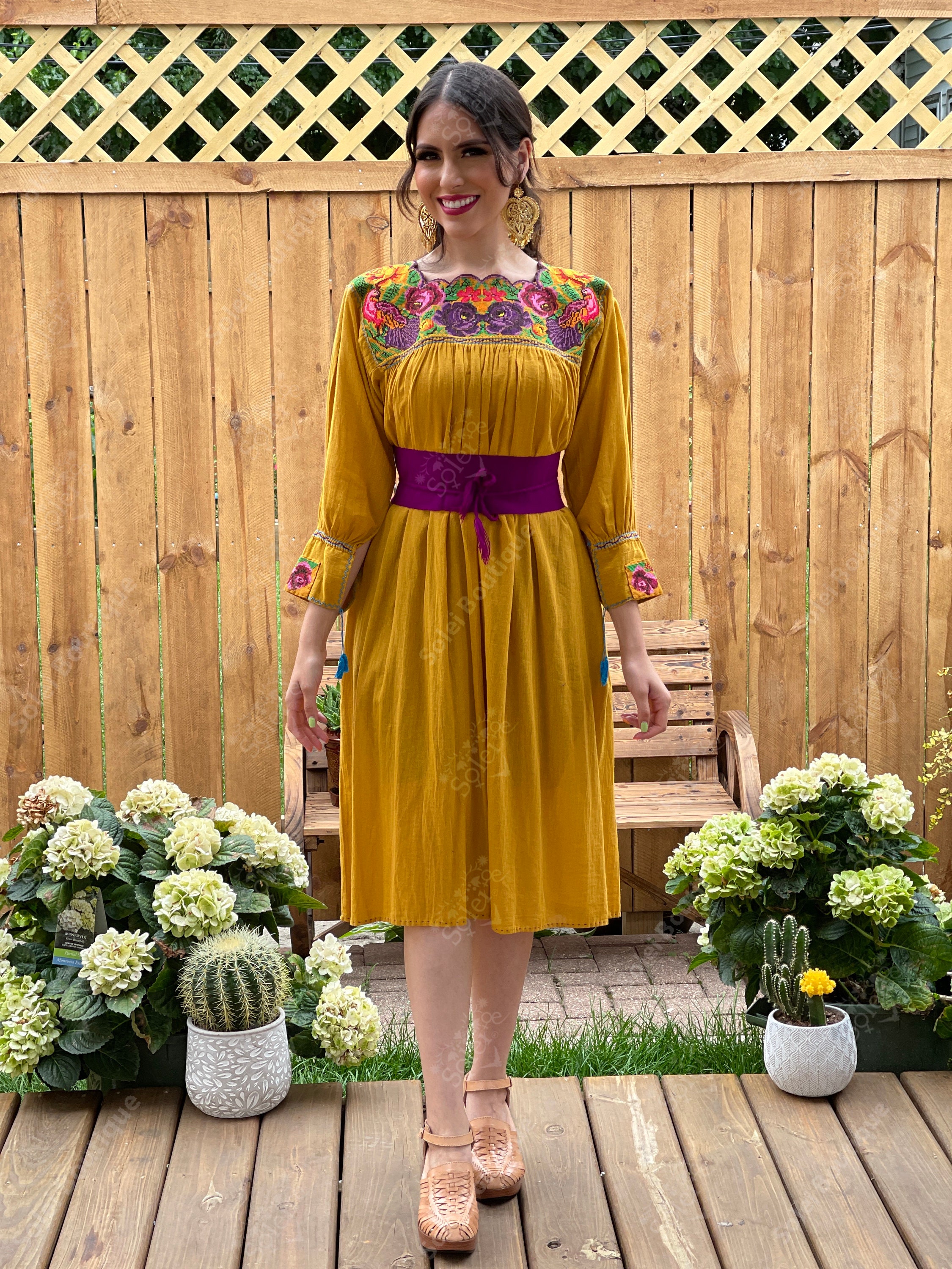 Vestido Mexicano bordado a punto de cruz. Vestido de manga - Etsy México Vestido Mexicano bordado a punto de cruz. Vestido de manga - Etsy México