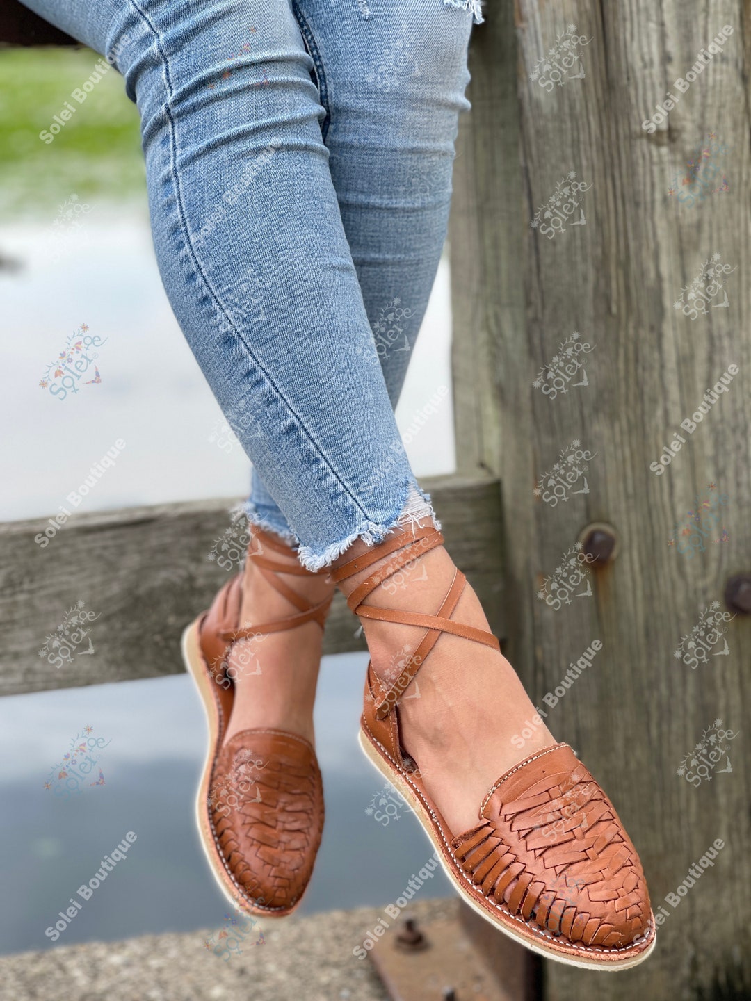 mexican lace up sandals