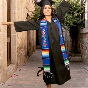 2024 Mexican Graduation Stole Sash. Mexican Serape Stole. Mexican Graduation. Multicolor Graduation Stole. Mexican Themed Graduation Stole. image 7