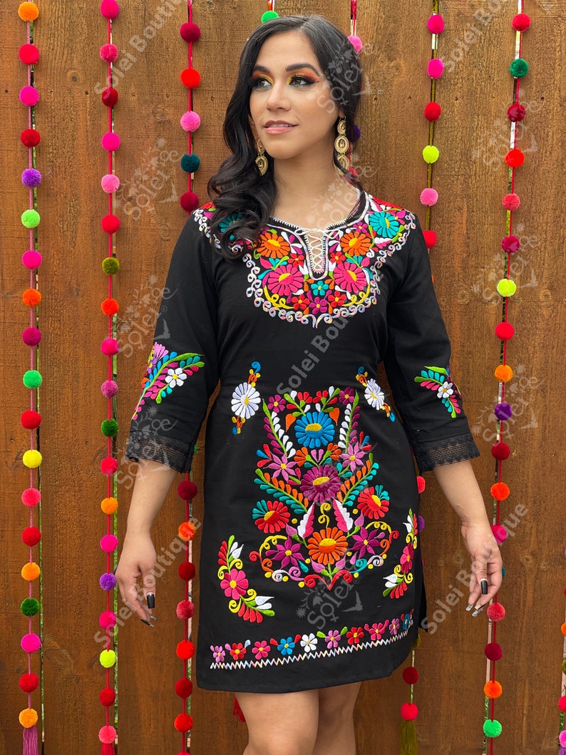 Mexican Kimono Dress. Mexican Floral Dress. Colorful Etsy