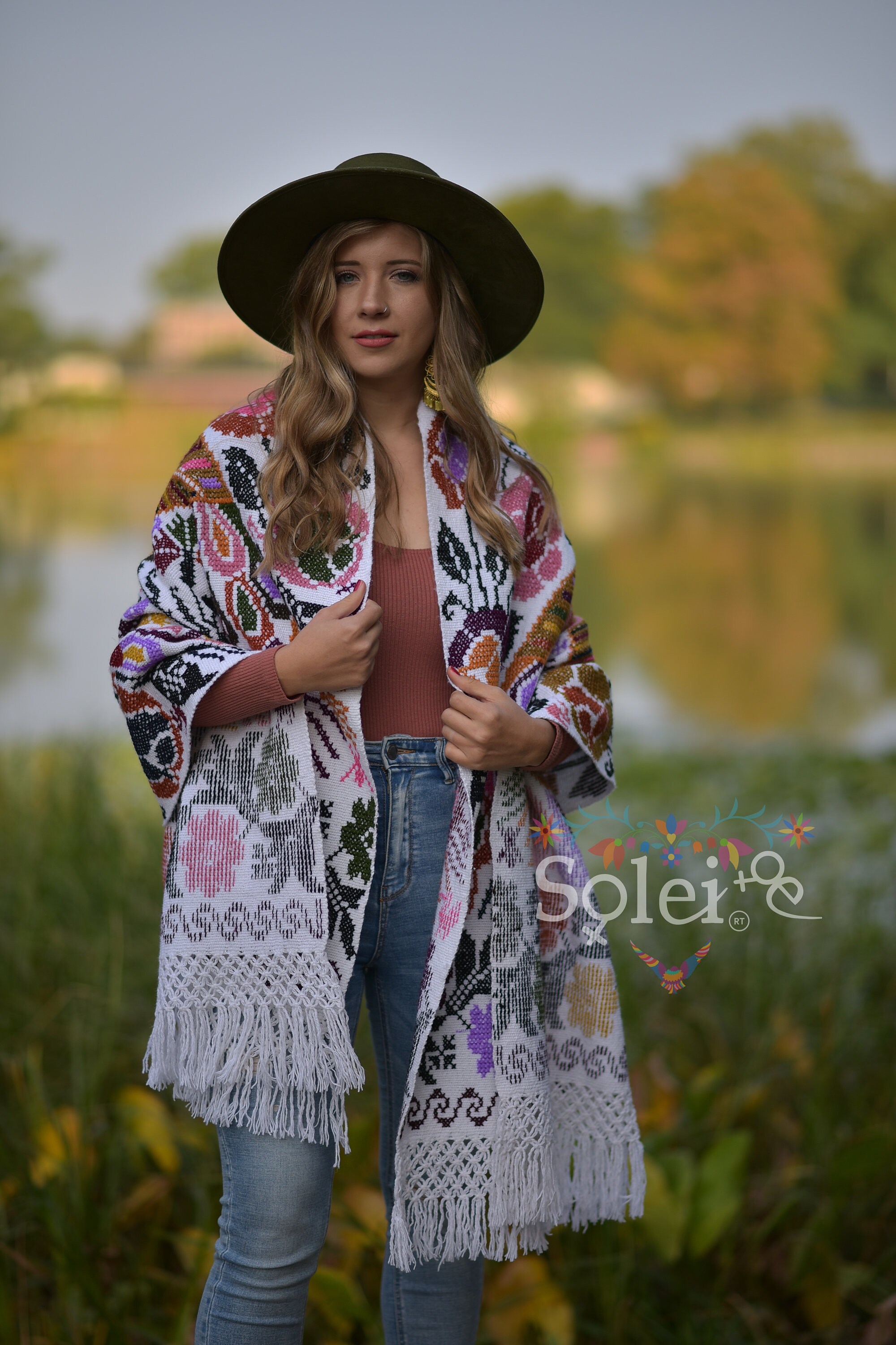 embroidered mexican shawl