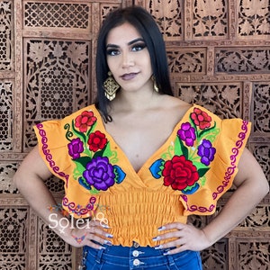 Mexican Embroidered Floral Top. Size S 2X. Floral Butterfly - Etsy