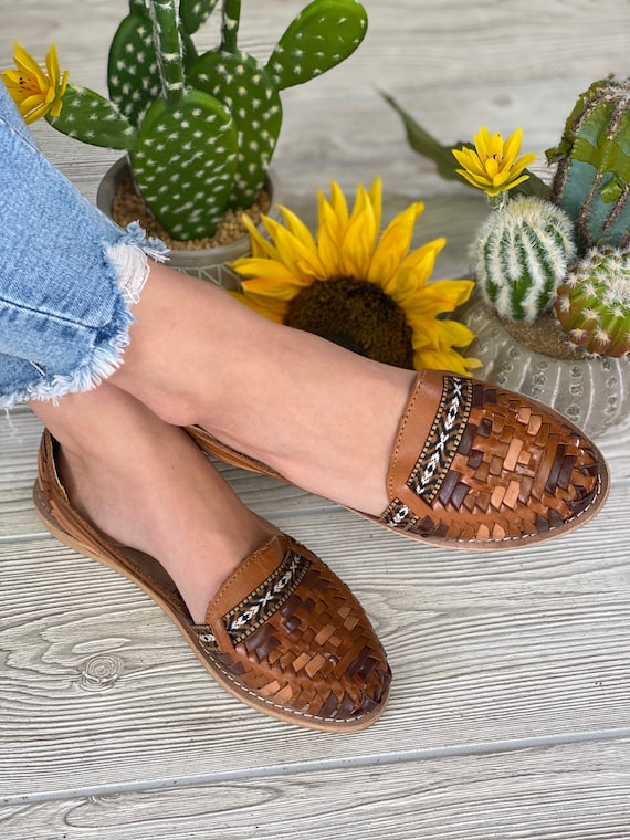 Huarache Artesanal Mexicano. Zapato Mexicano de Cuero. | Etsy España