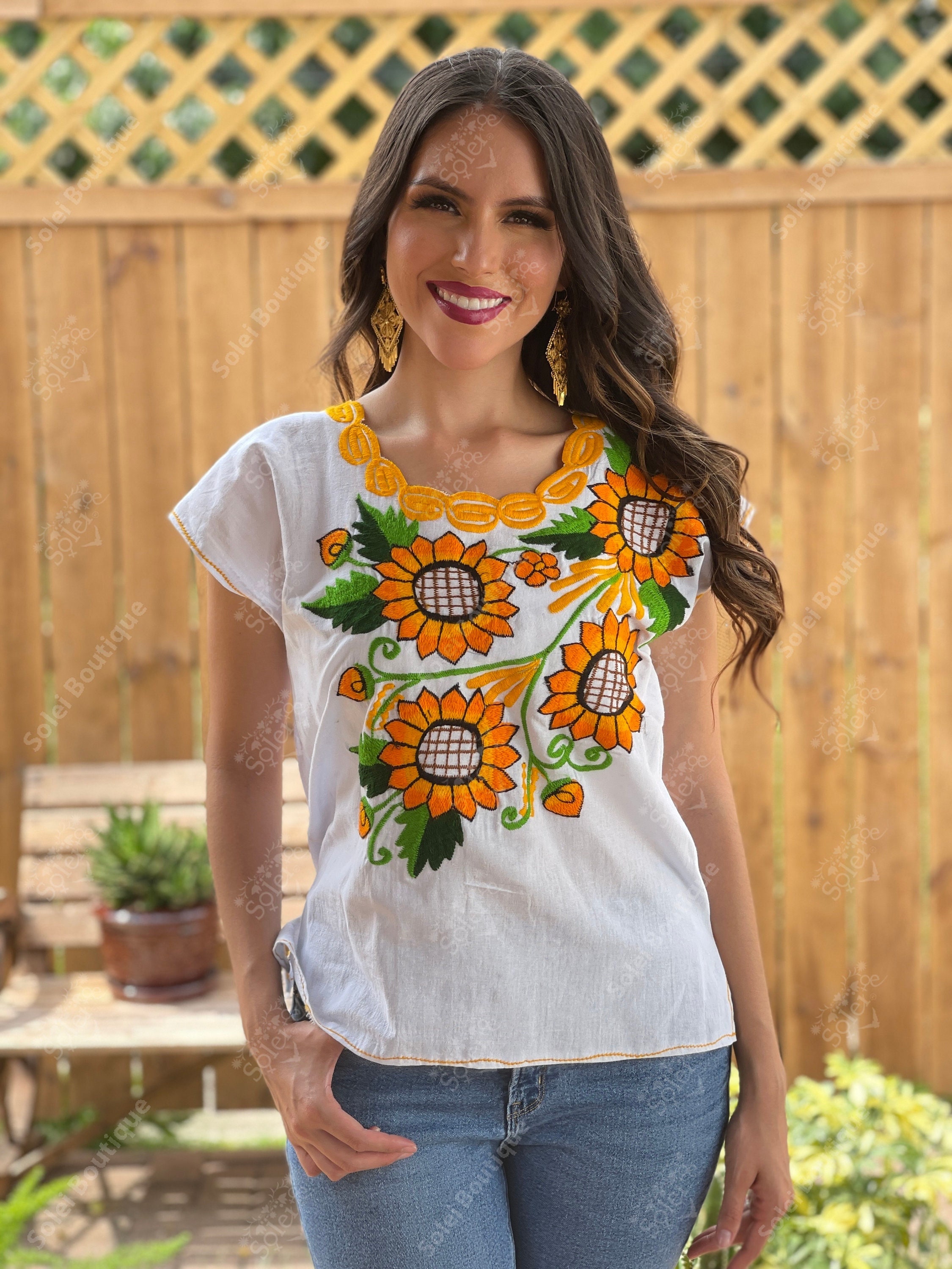 Blusas de girasoles para mujer sale