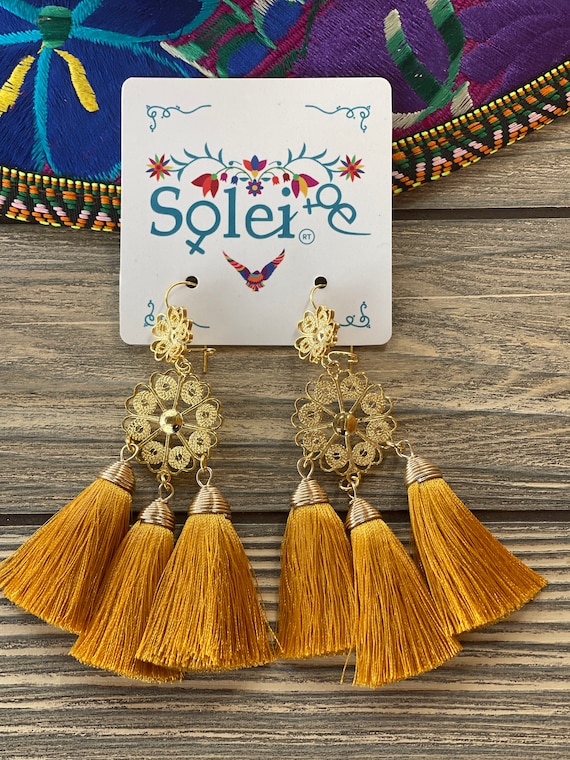 Mexican Filigree Earrings with talavera heart ,Handmade From Oaxaca | eBay