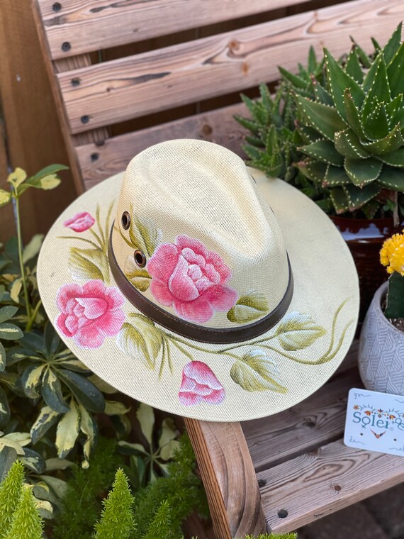 Mexican Artisanal Hat. Hand Painted Hat 