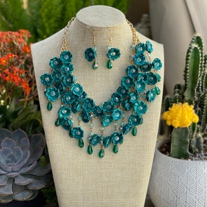 Artisanal Set Earrings-Necklace Palm Multicolor 603237